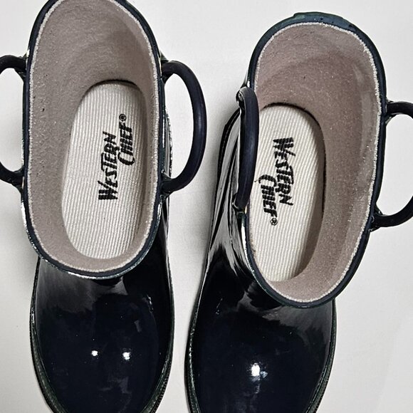 Western Chief Kids Classic Fire Chief Rain Boots 9/10 Navy Green - Picture 7 of 8